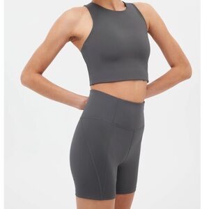 Girlfriend Collective Charcoal High Rise Bike Shorts - Small
